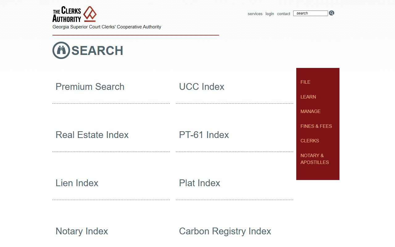GSCCCA statewide search portal for clerk records in Georgia