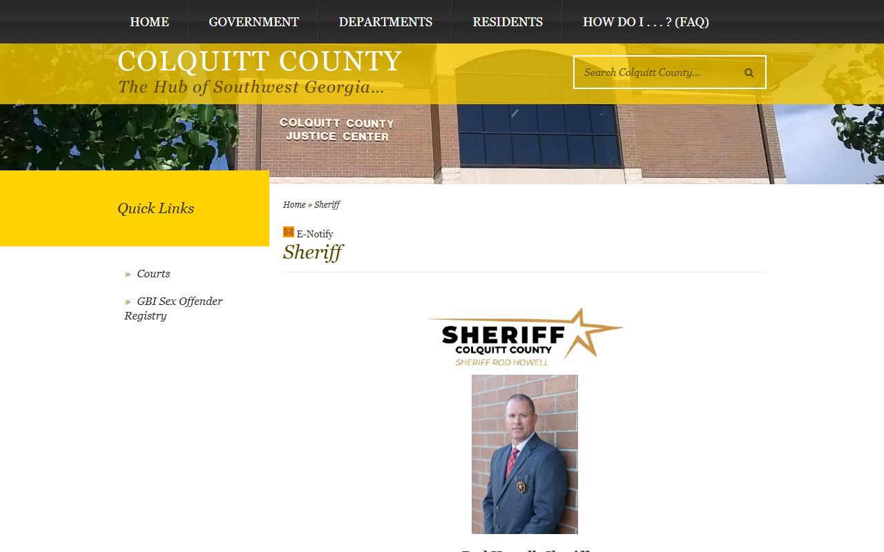 Colquitt County court records Sheriff's Office jail and inmate information